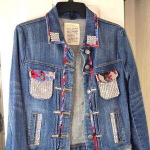 Bedazzled crystal jean jacket